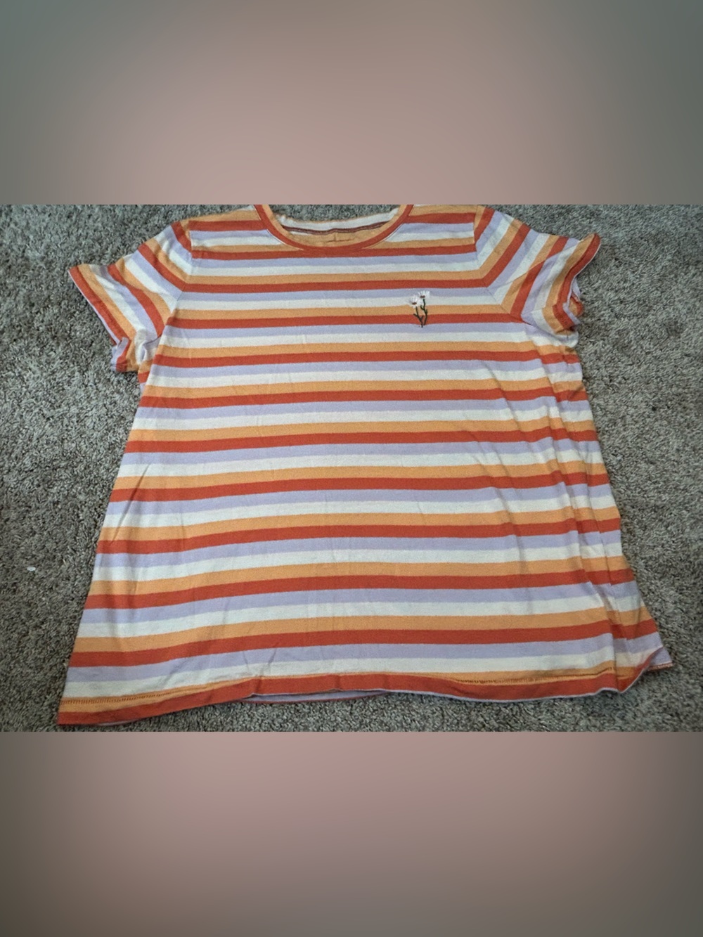 Madewell Short-Sleeve Striped Tee in Orange, White & Pink